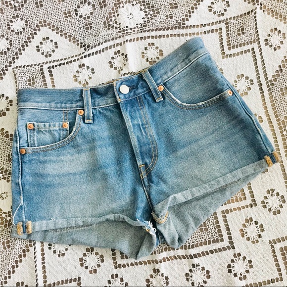 Levi’s 501 denim jean cutoff shorts size 25 - Picture 5 of 11